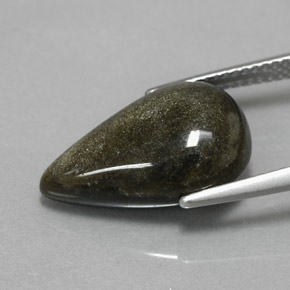 Ossidiana naturale giallo da 6,97 ct, taglio a pera, opaco