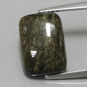 Ossidiana Patina dorata naturale da 3.85 ct, Taglio a baguette, Opaco