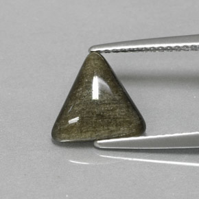 Ossidiana Patina dorata naturale da 1.67 ct, Taglio trillion, Opaco