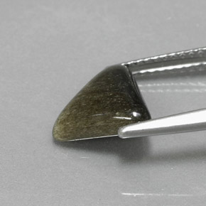 Ossidiana Patina dorata naturale da 1.67 ct, Taglio trillion, Opaco