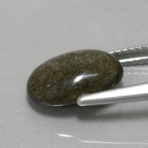 Ossidiana Patina dorata naturale da 2.30 ct, Taglio ovale, Opaco