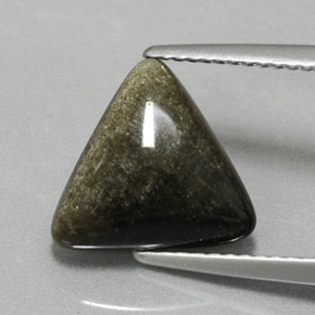 Ossidiana Patina dorata naturale da 2.99 ct, Taglio trillion, Opaco