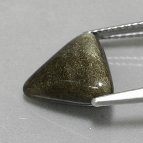 Ossidiana Patina dorata naturale da 2.99 ct, Taglio trillion, Opaco