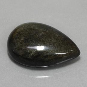 Ossidiana naturale nero da 10,85 ct, taglio a pera, opaco