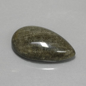 Ossidiana naturale oro da 6,42 ct, taglio a pera, opaco