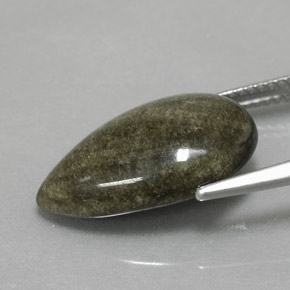Ossidiana naturale oro da 6,42 ct, taglio a pera, opaco