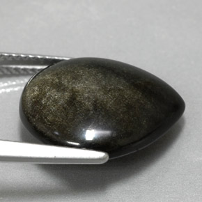 Ossidiana naturale giallo da 8,58 ct, taglio a pera, opaco