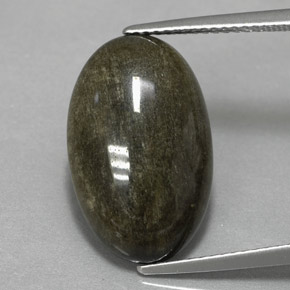 Ossidiana Patina dorata naturale da 7.22 ct, Taglio ovale, Opaco