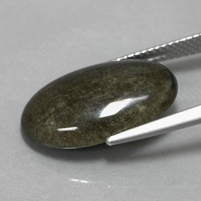 Ossidiana Patina dorata naturale da 7.22 ct, Taglio ovale, Opaco