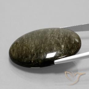 Ossidiana Nero con riflessi dorati naturale da 41.01 ct, Ovale, Opaco
