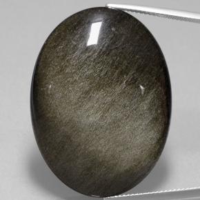 Ossidiana naturale nero da 58,06 ct, taglio ovale, opaco