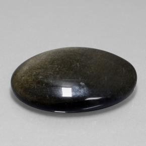 Ossidiana naturale nero da 58,06 ct, taglio ovale, opaco