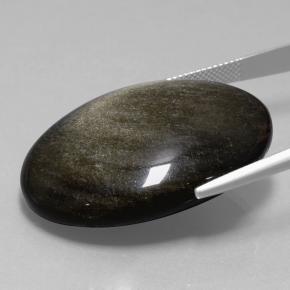 Ossidiana naturale nero da 58,06 ct, taglio ovale, opaco