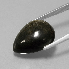 Ossidiana naturale oro da 10,01 ct, taglio a pera, opaco