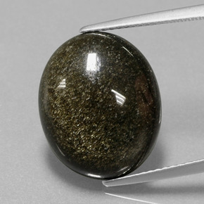 Ossidiana naturale oro da 9,57 ct, taglio ovale, opaco