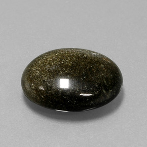 Ossidiana naturale oro da 9,57 ct, taglio ovale, opaco