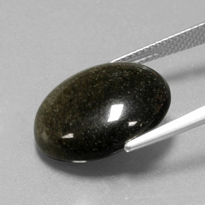 Ossidiana naturale oro da 9,57 ct, taglio ovale, opaco