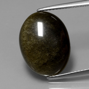 Ossidiana Patina dorata naturale da 6.16 ct, Taglio ovale, Opaco