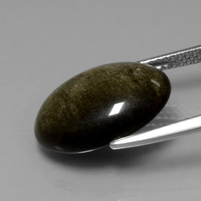 Ossidiana Patina dorata naturale da 6.16 ct, Taglio ovale, Opaco