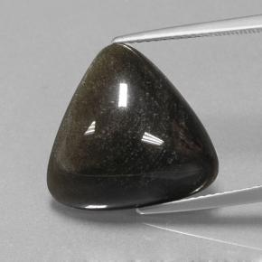 Ossidiana naturale nero da 10,36 ct, trillion, opaco