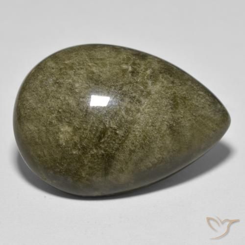 Ossidiana Nero con riflessi dorati naturale da 33.02 ct, Forma a pera, Opaco