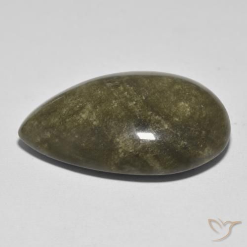 Ossidiana Nero con riflessi dorati naturale da 33.02 ct, Forma a pera, Opaco
