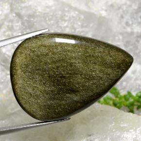 Ossidiana naturale nero da 30,16 ct, taglio a pera, opaco