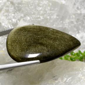 Ossidiana naturale nero da 30,16 ct, taglio a pera, opaco