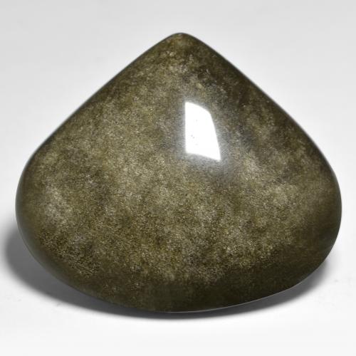 Ossidiana Nero con riflessi dorati naturale da 38.72 ct, Forma a pera, Opaco