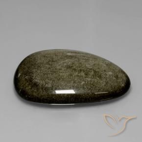 Ossidiana Nero con riflessi dorati naturale da 45.21 ct, Forma a pera, Opaco