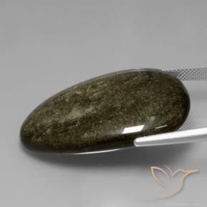 Ossidiana Nero con riflessi dorati naturale da 45.21 ct, Forma a pera, Opaco