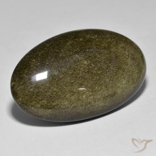 Ossidiana Nero con riflessi dorati naturale da 27.99 ct, Ovale, Opaco