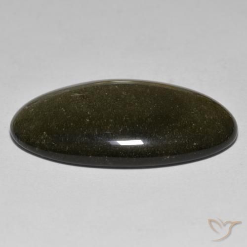 Ossidiana Nero con riflessi dorati naturale da 27.99 ct, Ovale, Opaco