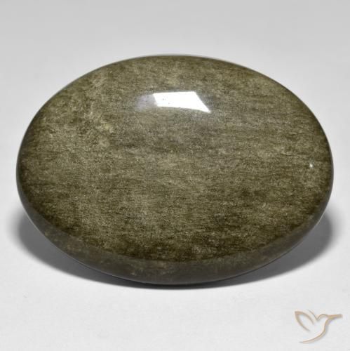 41.16ct Naturale Nero con riflessi dorati Ossidiana, Ovale, Opaco