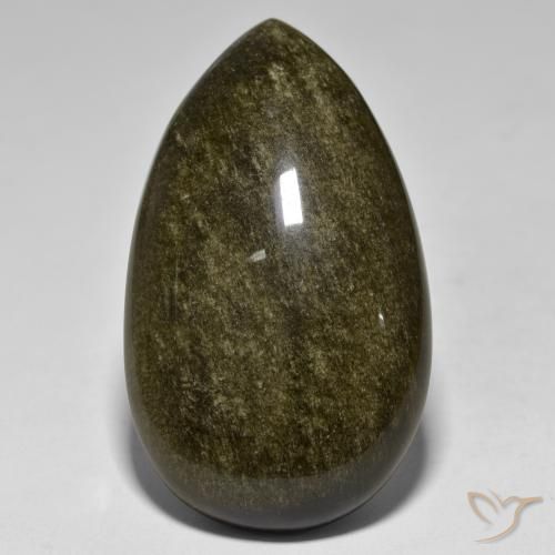 Ossidiana naturale dorato da 53,77 ct, taglio a pera, opaco