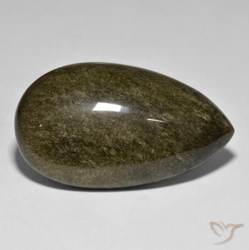 Ossidiana naturale dorato da 53,77 ct, taglio a pera, opaco