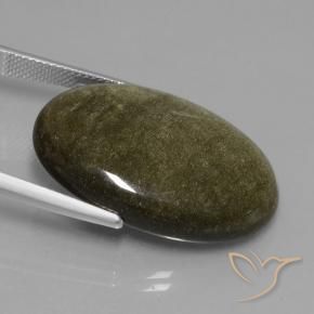 Ossidiana Nero con riflessi dorati naturale da 24.53 ct, Ovale, Opaco