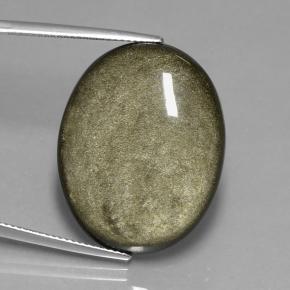 Ossidiana Lucentezza d'oro nero naturale da 31.40 ct, Taglio ovale, Opaco