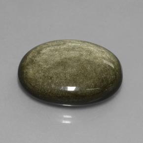 Ossidiana Lucentezza d'oro nero naturale da 31.40 ct, Taglio ovale, Opaco