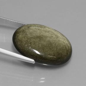 Ossidiana Lucentezza d'oro nero naturale da 31.40 ct, Taglio ovale, Opaco
