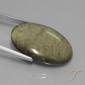 Ossidiana Nero con riflessi dorati naturale da 26.52 ct, Ovale, Opaco