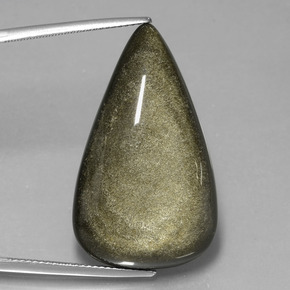 Ossidiana naturale oro da 32,65 ct, taglio a pera, opaco