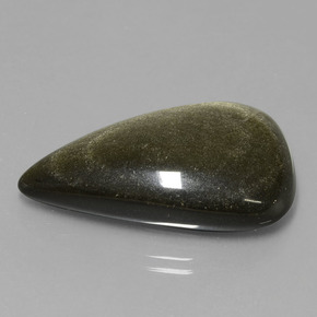 Ossidiana naturale oro da 32,65 ct, taglio a pera, opaco