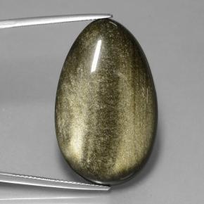 Ossidiana Padparadscha (arancione) naturale da 33.67 ct, Forma a pera, Opaco