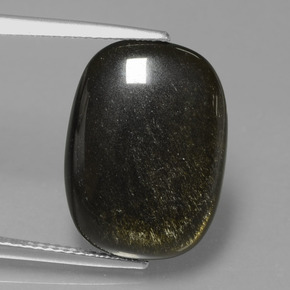 Ossidiana Patina dorata naturale da 7.56 ct, Taglio a cuscino, Opaco