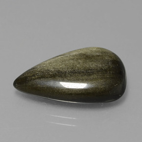 Ossidiana naturale oro da 10,03 ct, taglio a pera, opaco