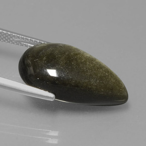 Ossidiana naturale oro da 10,03 ct, taglio a pera, opaco
