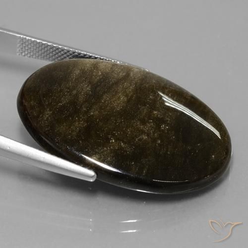 Ossidiana Marrone nero naturale da 28.57 ct, Ovale, Opaco