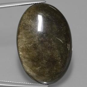 Ossidiana Lucentezza d'oro nero naturale da 42.84 ct, Taglio ovale, Opaco