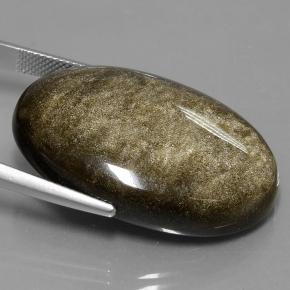 Ossidiana Lucentezza d'oro nero naturale da 42.84 ct, Taglio ovale, Opaco